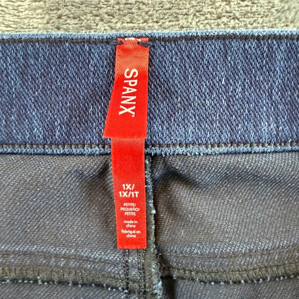 Spanx Skinny Jeans Indigo Blue Denim Pull On Pants Womens 1X Petite - Picture 2 of 9